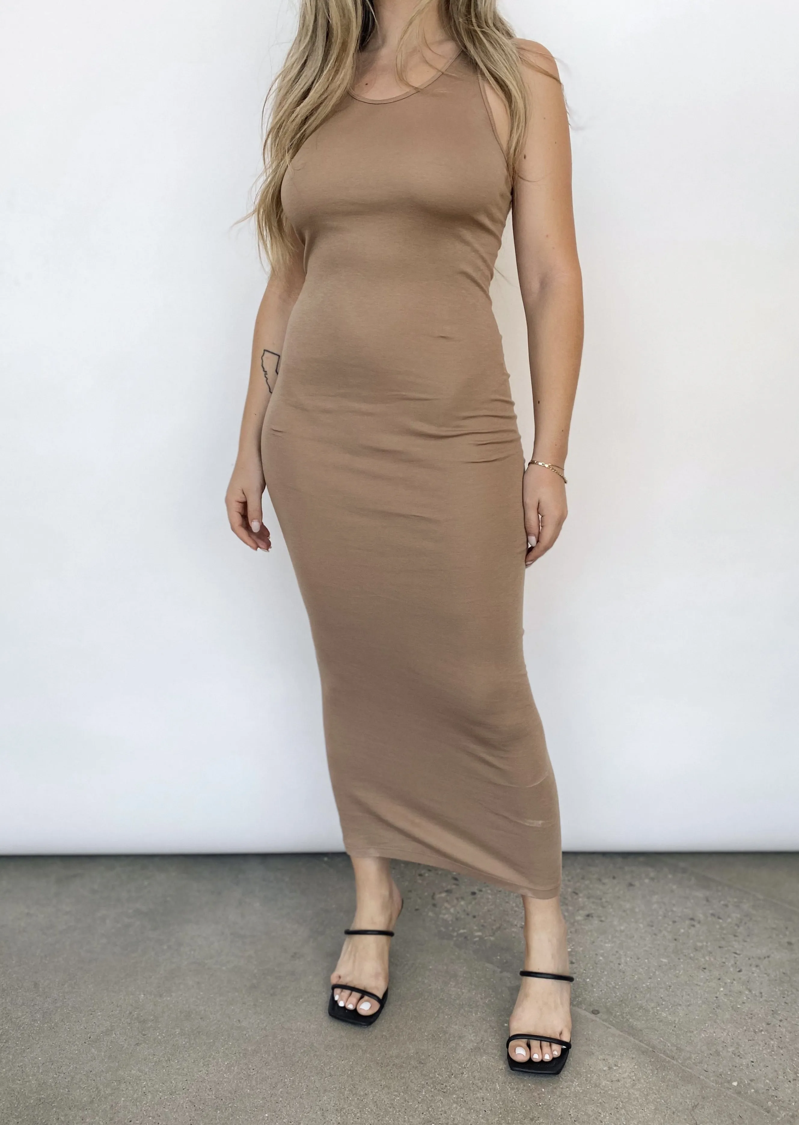 Racer Maxi Dress - Tan