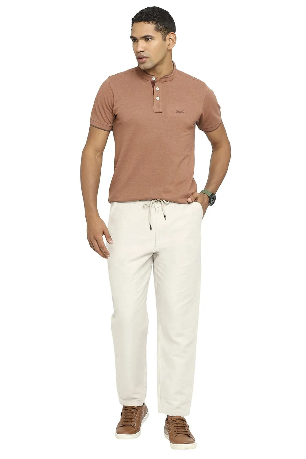 Relaxed Fit Linen Cotton Trousers