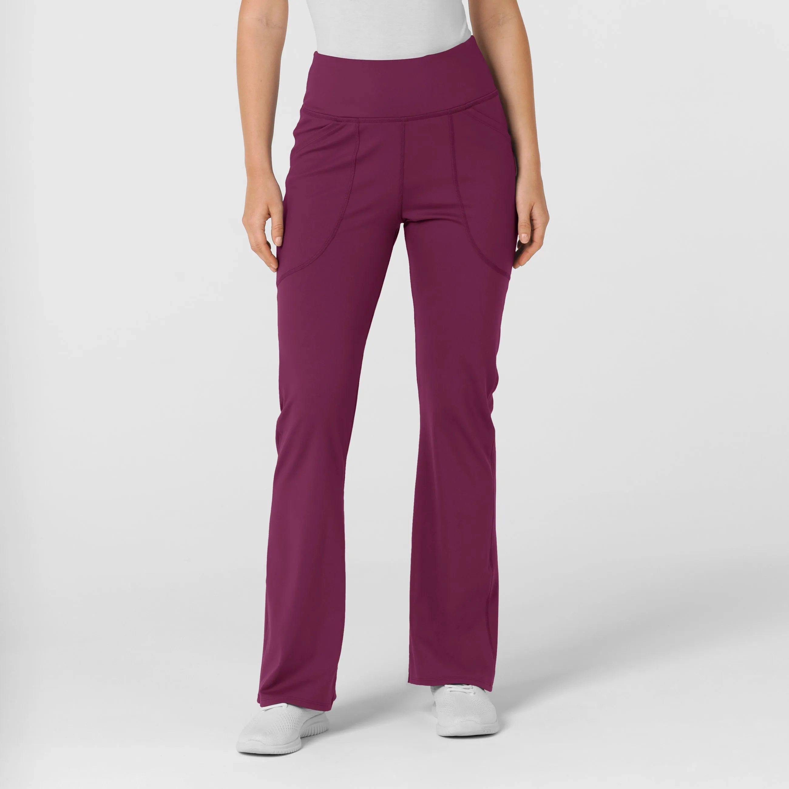 RENEW Knit Women's Flare Yoga Scrub Pant - Wine