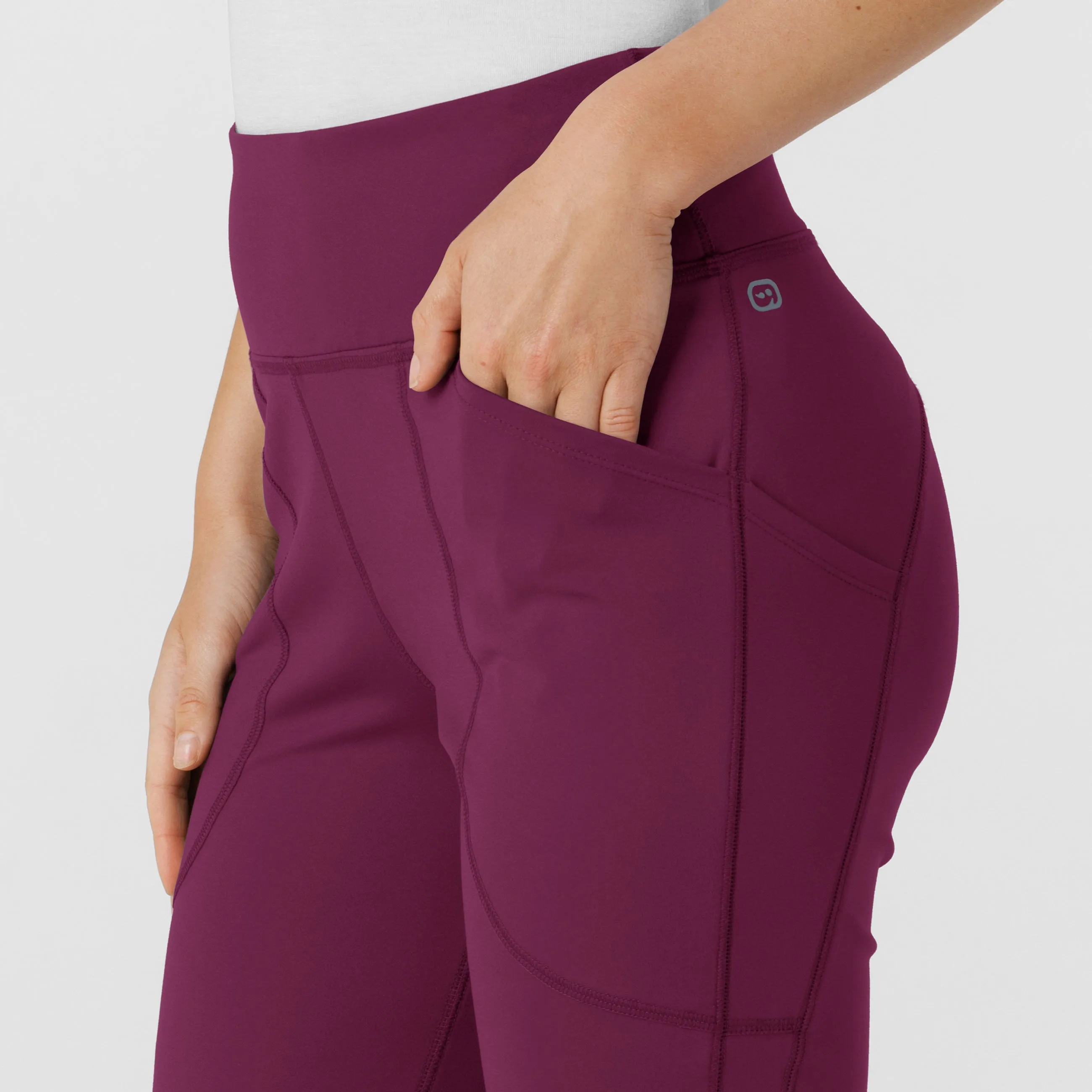 RENEW Knit Women's Flare Yoga Scrub Pant - Wine