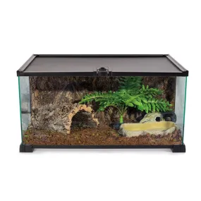 REPTI ZOO 10 Gallon Reptile Tank 20" x 12" x 10" Natural Snake Cage, Sliding Screen Top for Reptile RAK08