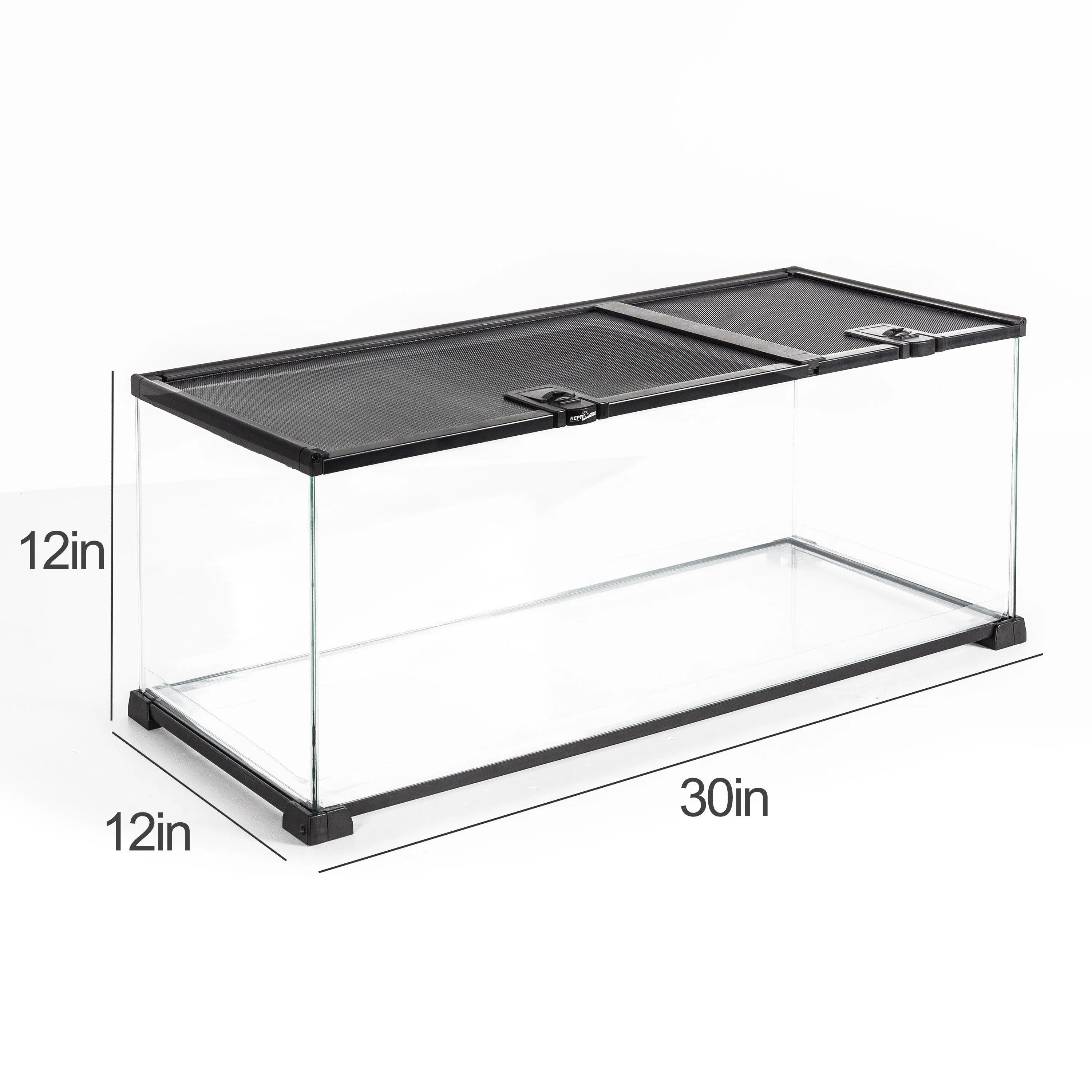 REPTI ZOO 18 Gallon Reptile Enclosures With Double Top Covers And Glass Sides