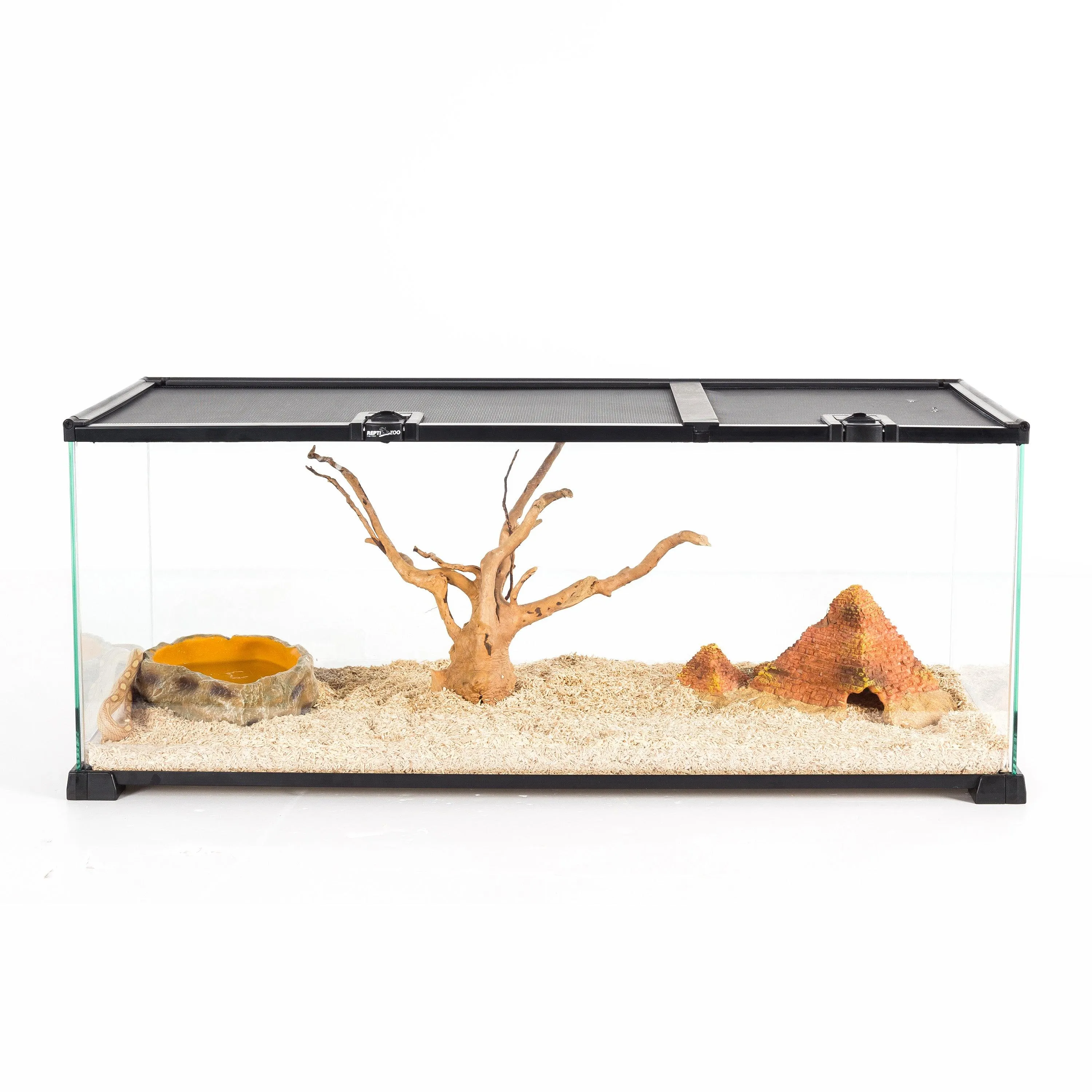 REPTI ZOO 18 Gallon Reptile Enclosures With Double Top Covers And Glass Sides