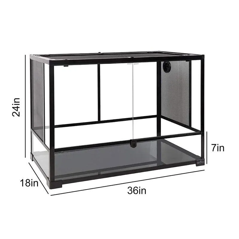 REPTI ZOO 67 Gallon 36" x 18" x 24" Double Hinge Door with Screen Ventilation Reptile Terrarium(Knock-Down) RK0120N