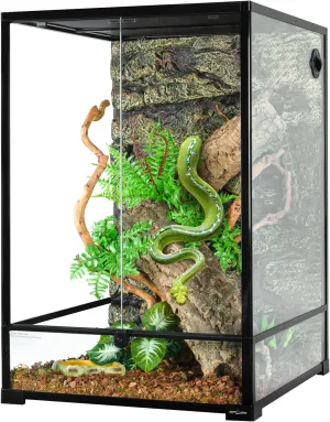 REPTIZOO 90 Gallon 24" x 24" x 36" Large Glass Tall Reptile Terrarium with Front Opening Door and Top Screen Ventilation