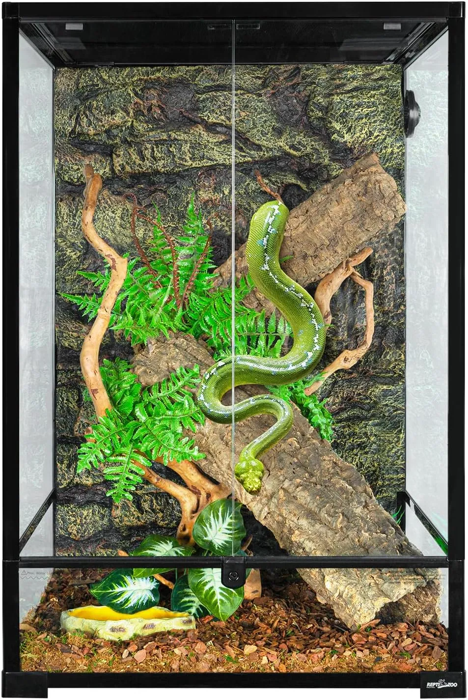 REPTIZOO 90 Gallon 24" x 24" x 36" Large Glass Tall Reptile Terrarium with Front Opening Door and Top Screen Ventilation