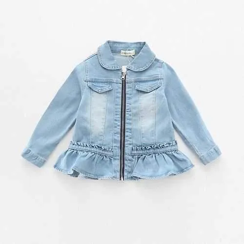 Ruffles Girls Denim Coat