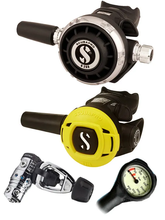 Scubapro Regulator Set: MK25 Evo (DIN or Yoke) / G260 / Octopus & Free Termo Gauge