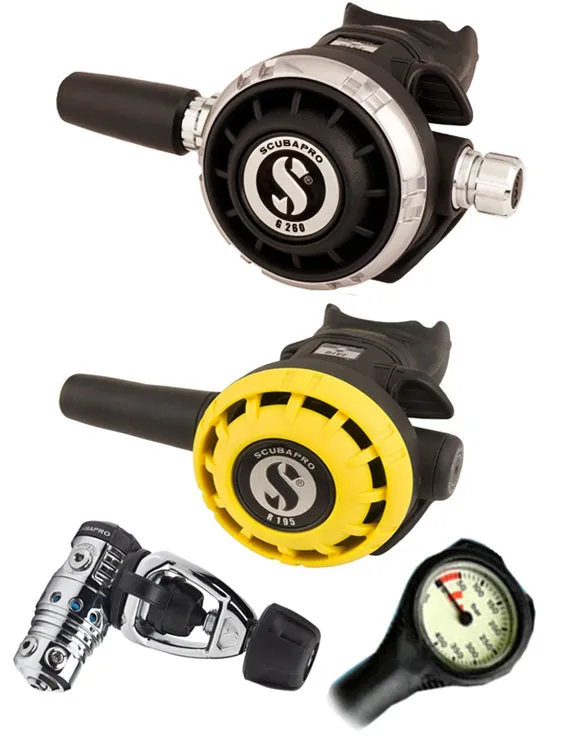 Scubapro Regulator Set: MK25 Evo (DIN or Yoke) / G260 / Octopus & Free Termo Gauge