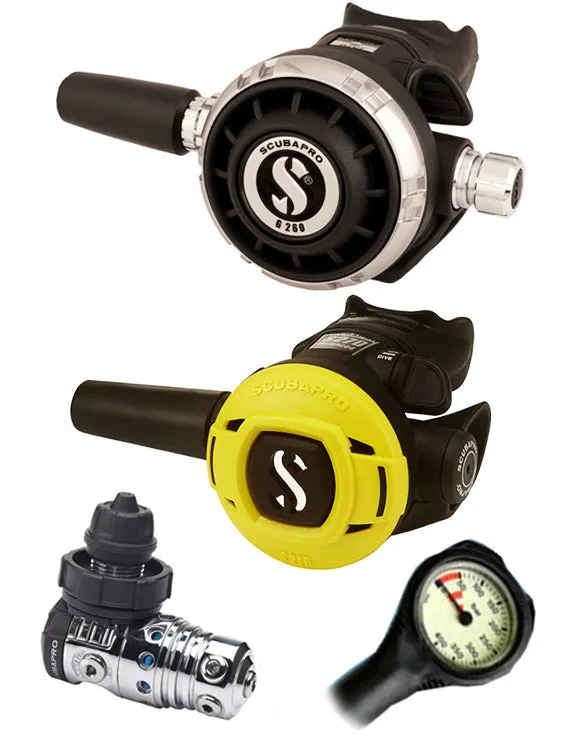 Scubapro Regulator Set: MK25 Evo (DIN or Yoke) / G260 / Octopus & Free Termo Gauge