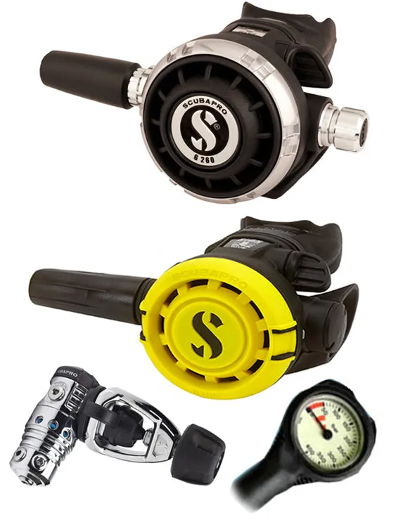 Scubapro Regulator Set: MK25 Evo (DIN or Yoke) / G260 / Octopus & Free Termo Gauge