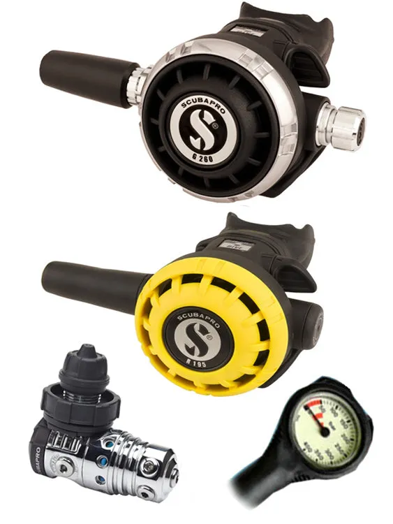 Scubapro Regulator Set: MK25 Evo (DIN or Yoke) / G260 / Octopus & Free Termo Gauge