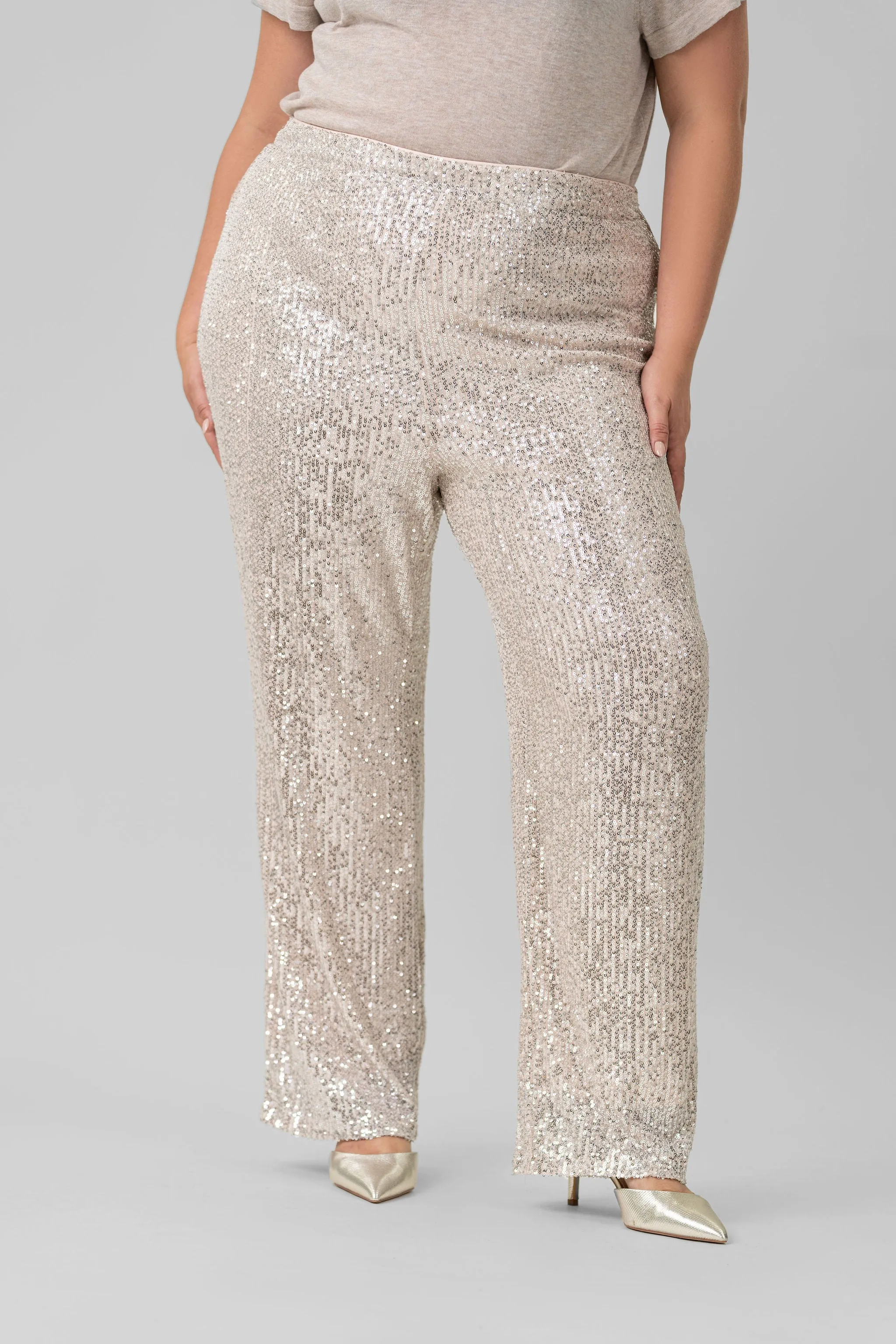 SEQUIN SEMI FLARED PANTS