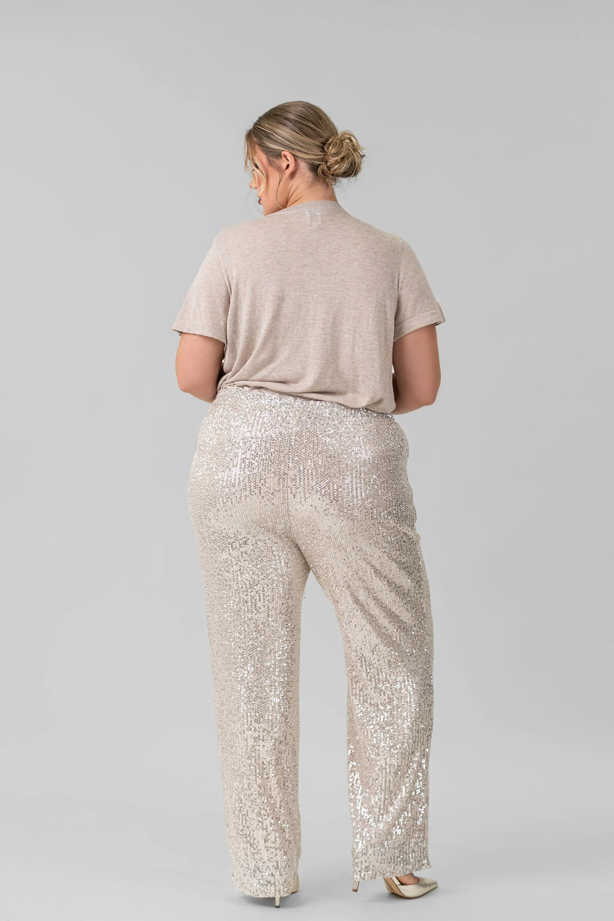 SEQUIN SEMI FLARED PANTS