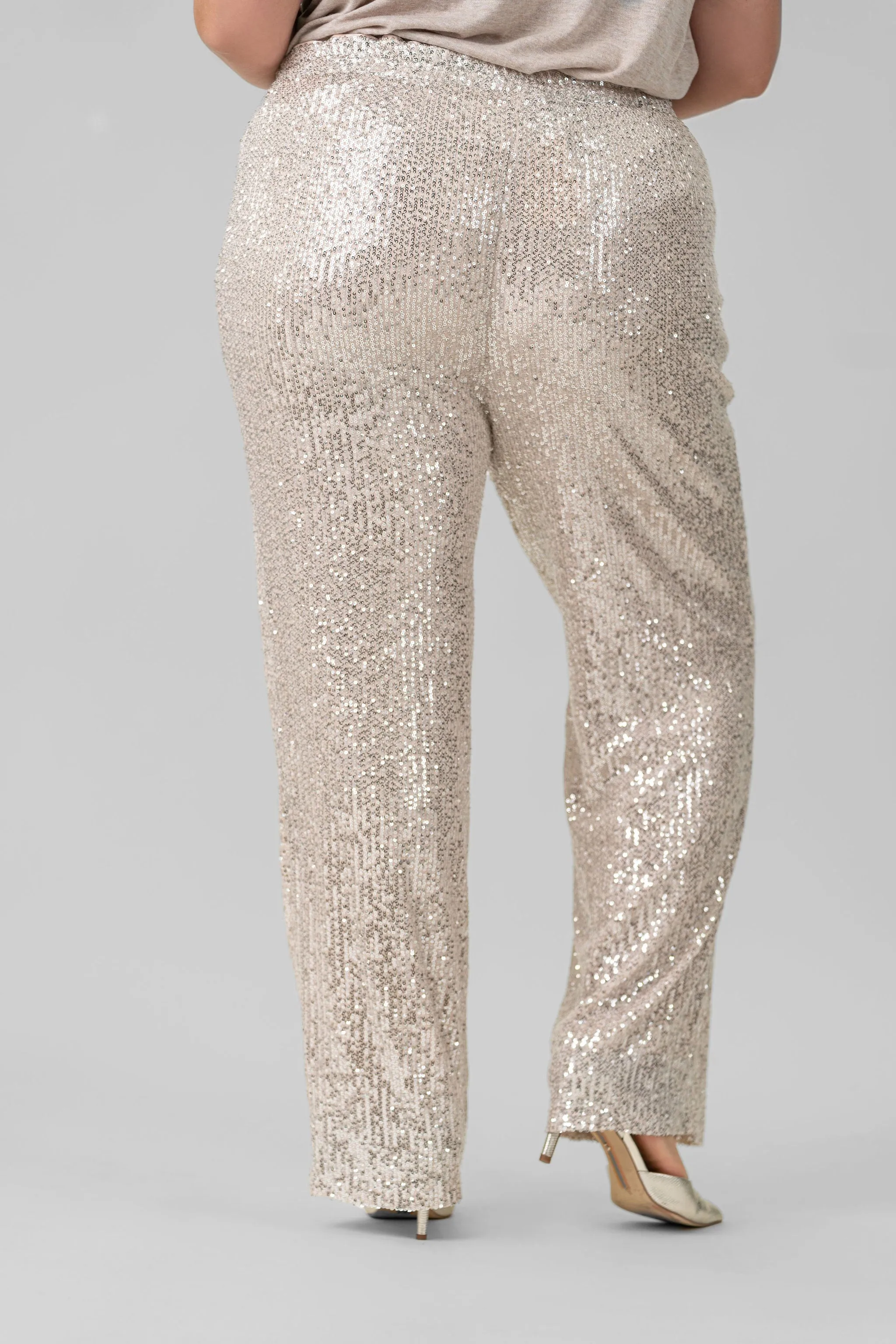 SEQUIN SEMI FLARED PANTS