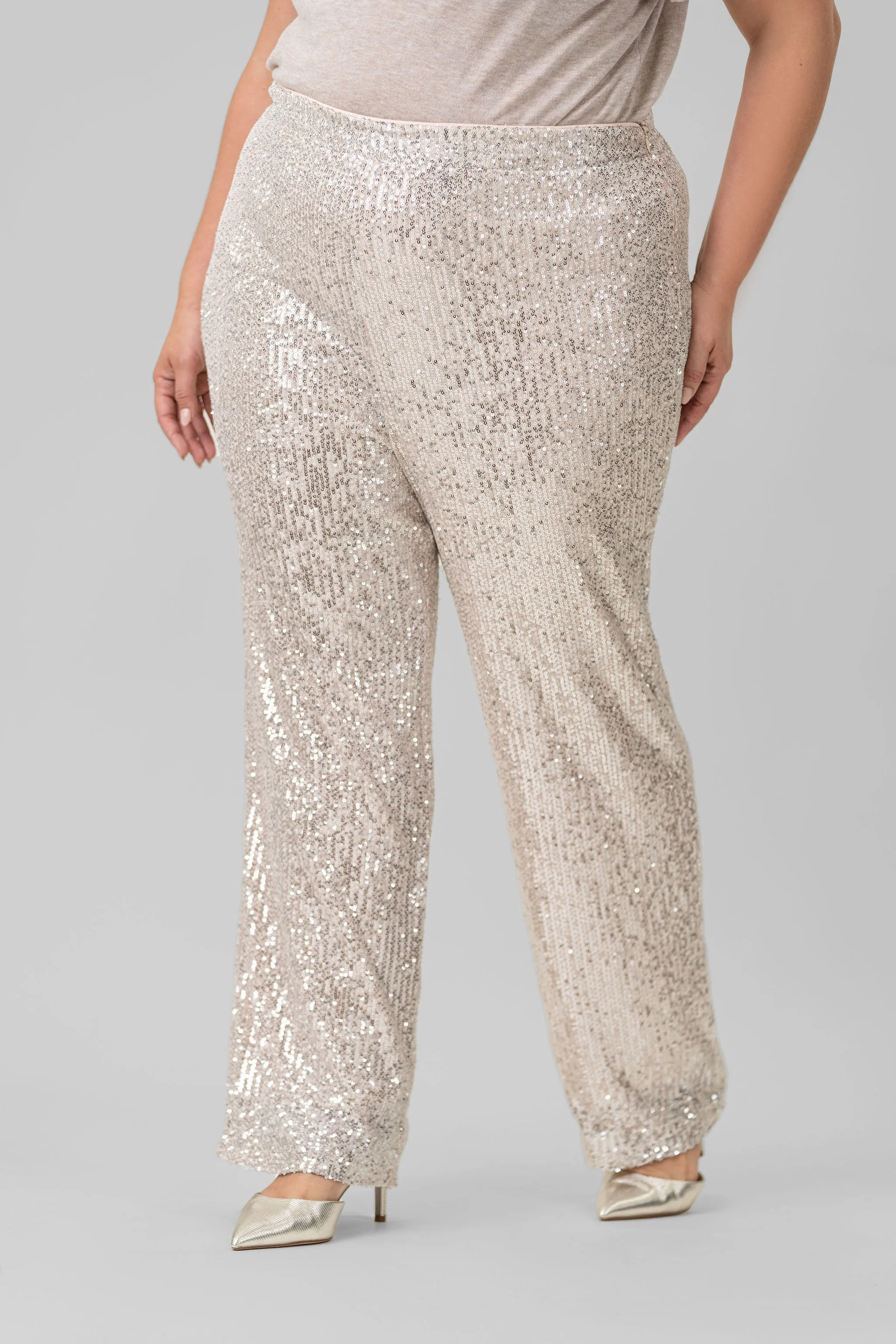 SEQUIN SEMI FLARED PANTS