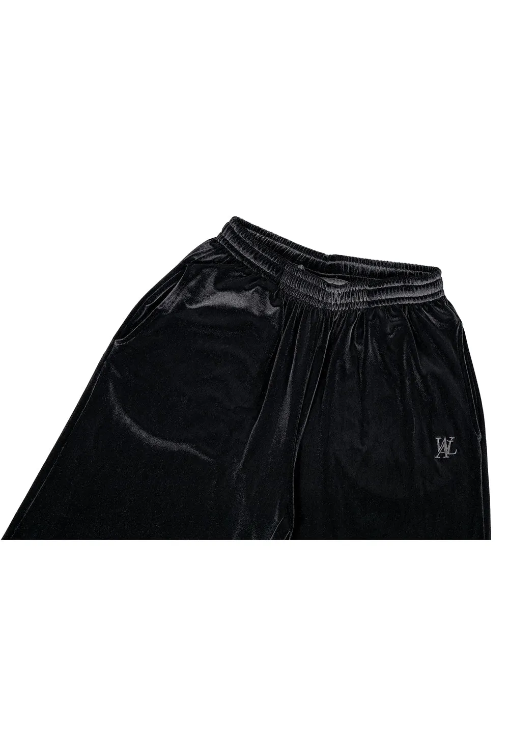 Signature velour wide pants black