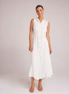 Sleeveless Shirred Maxi Dress - Off White