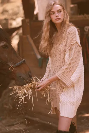 So Together Colorblock Cable Knit Oversize Sweater