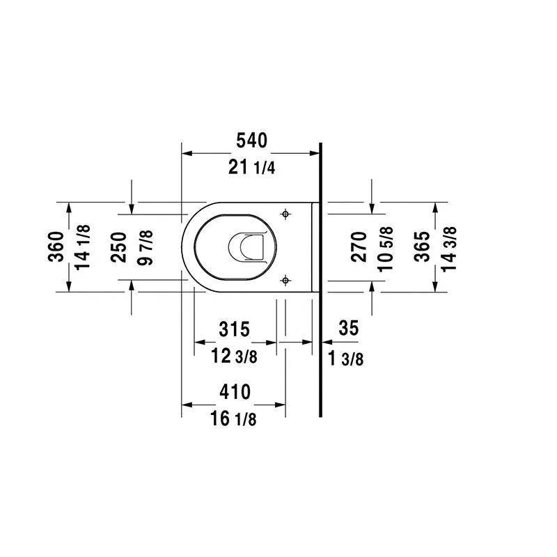 Starck 3 1.6 gpf & 0.8 gpf Dual-Flush Wall Mount Toilet in White