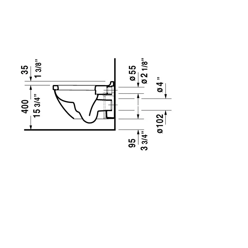 Starck 3 1.6 gpf & 0.8 gpf Dual-Flush Wall Mount Toilet in White