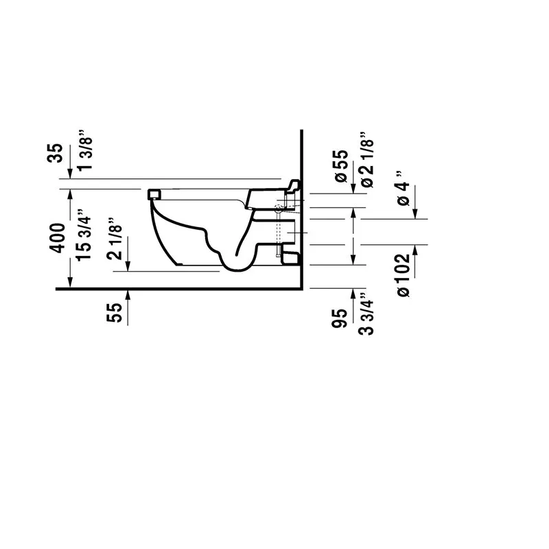 Starck 3 Elongated 1.6 gpf & 0.8 gpf Dual-Flush Wall Mount Toilet in White