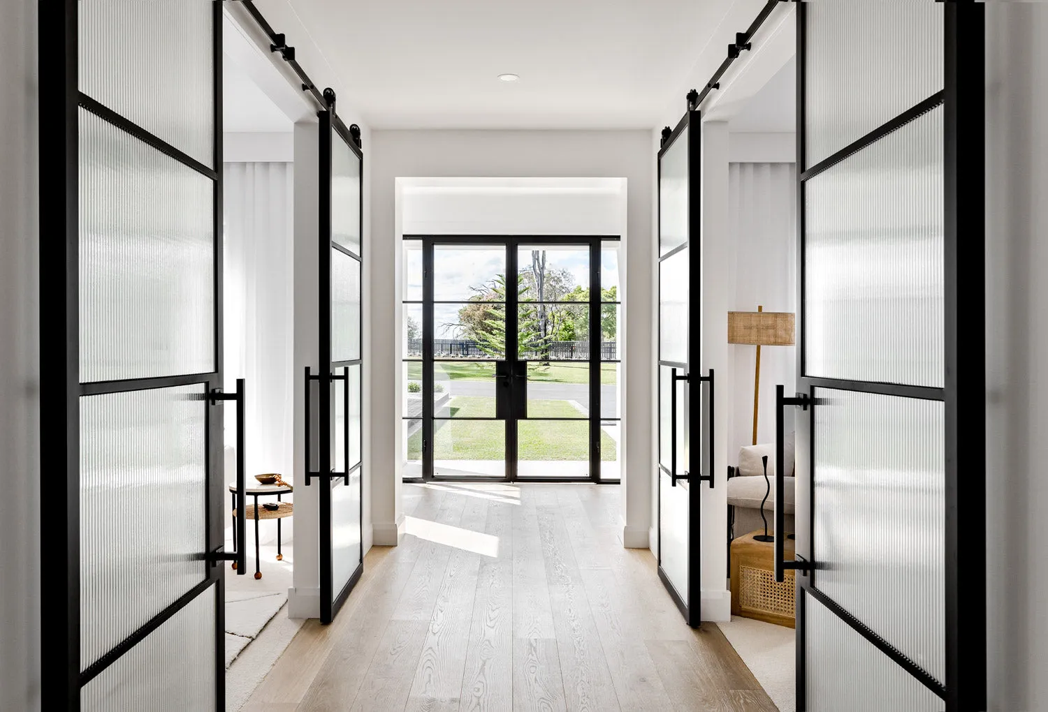 Steel Frame Glass Barn Sliding Doors - Galvanised FPS50 Profile - Zen Doors & Windows