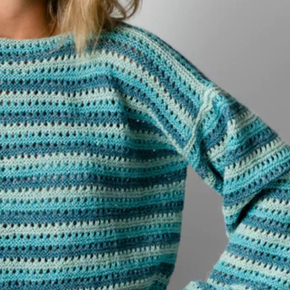 Stripe Ridge Sweater Knitting Pattern (2016)