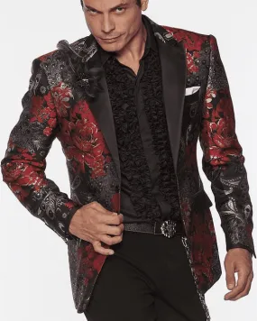 Stylish Men's Fashion Blazer and Sport Coat Peacock Red