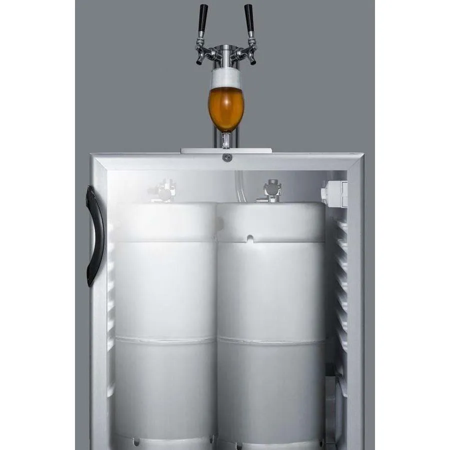 Summit 24" Built-in Automatic Defrost Single Tap Glass Door Commercial ADA Kegerator SBC56GBIADA