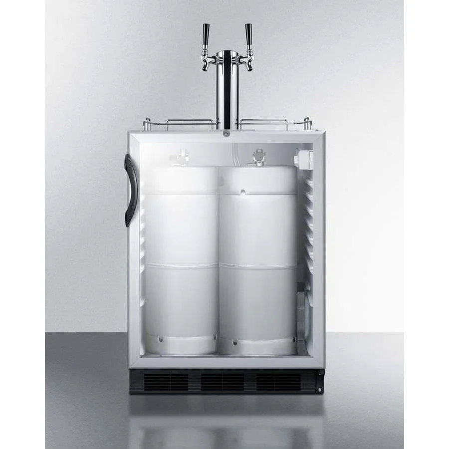 Summit 24" Built-in Automatic Defrost Single Tap Glass Door Commercial ADA Kegerator SBC56GBIADA