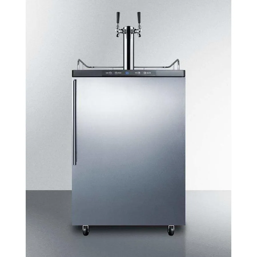 Summit 24" Dual Tap Stainless Steel Built-In Kegerator SBC635MBISSHVTWIN