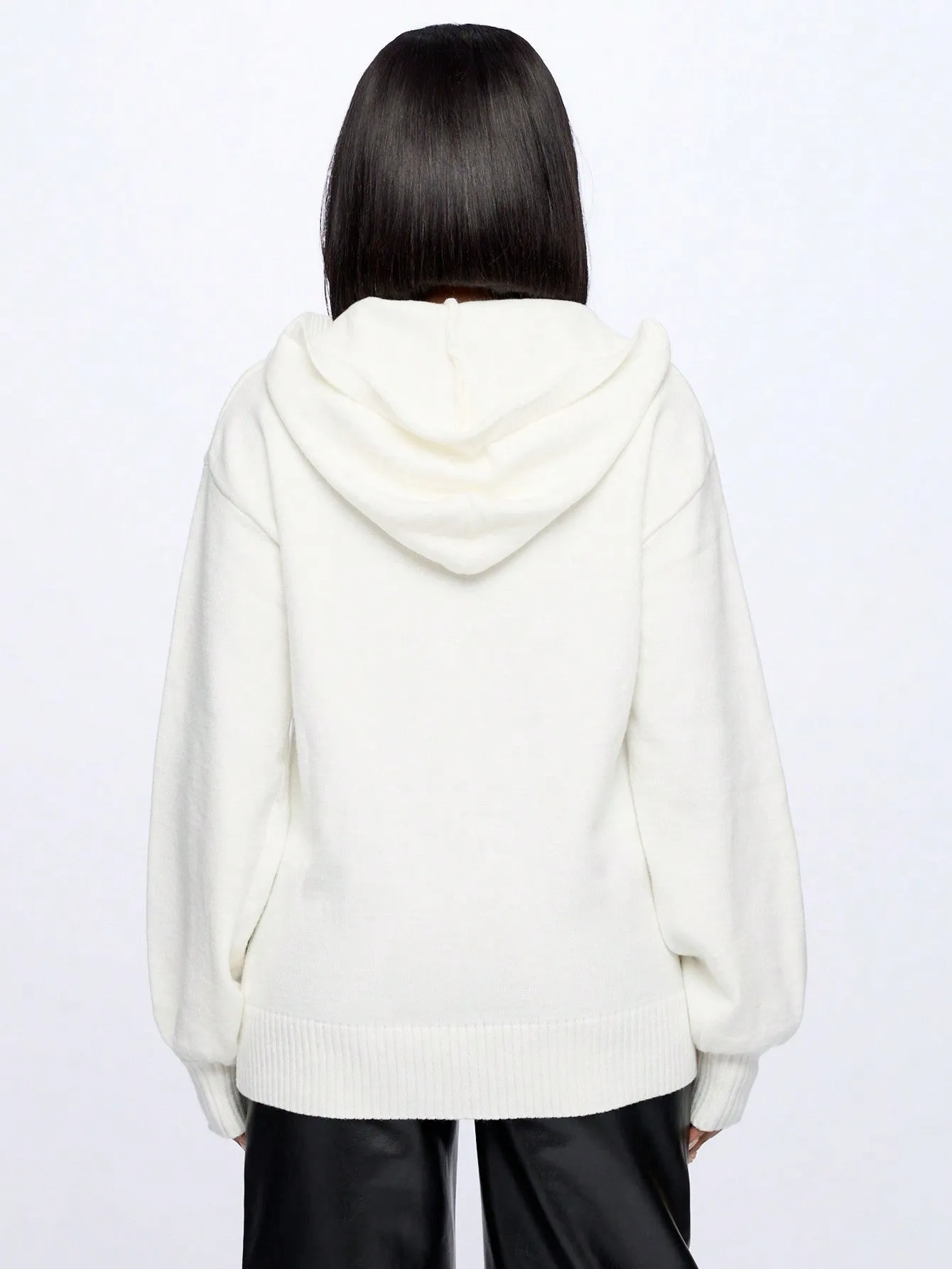 SUMWON WOMEN Knitted Oversized Hooded Sweater Dress