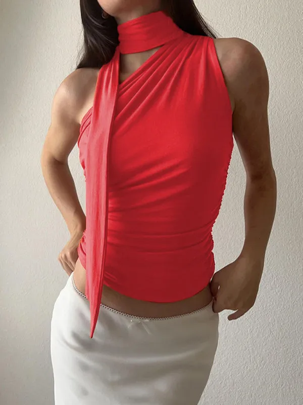 TEEK - One-Shoulder Tied  Vest Top