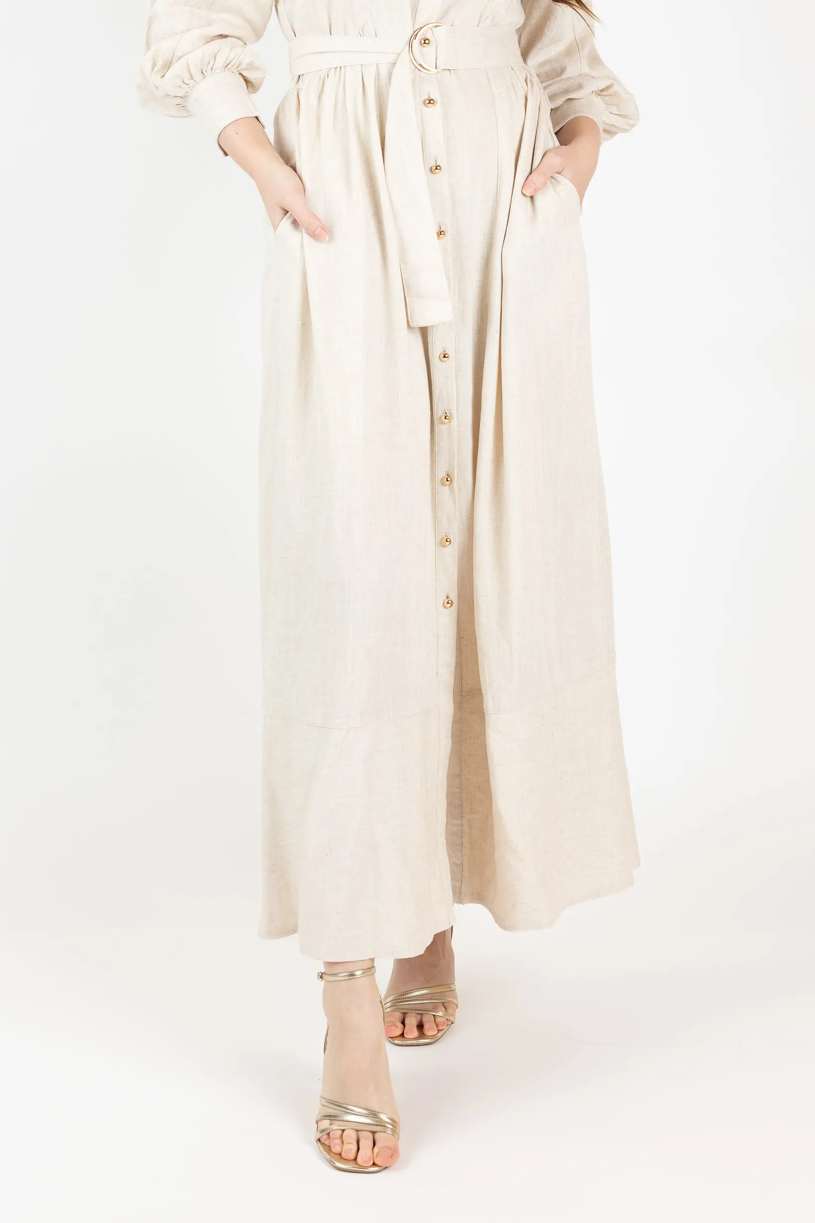 The Grand Adella Linen Maxi Dress