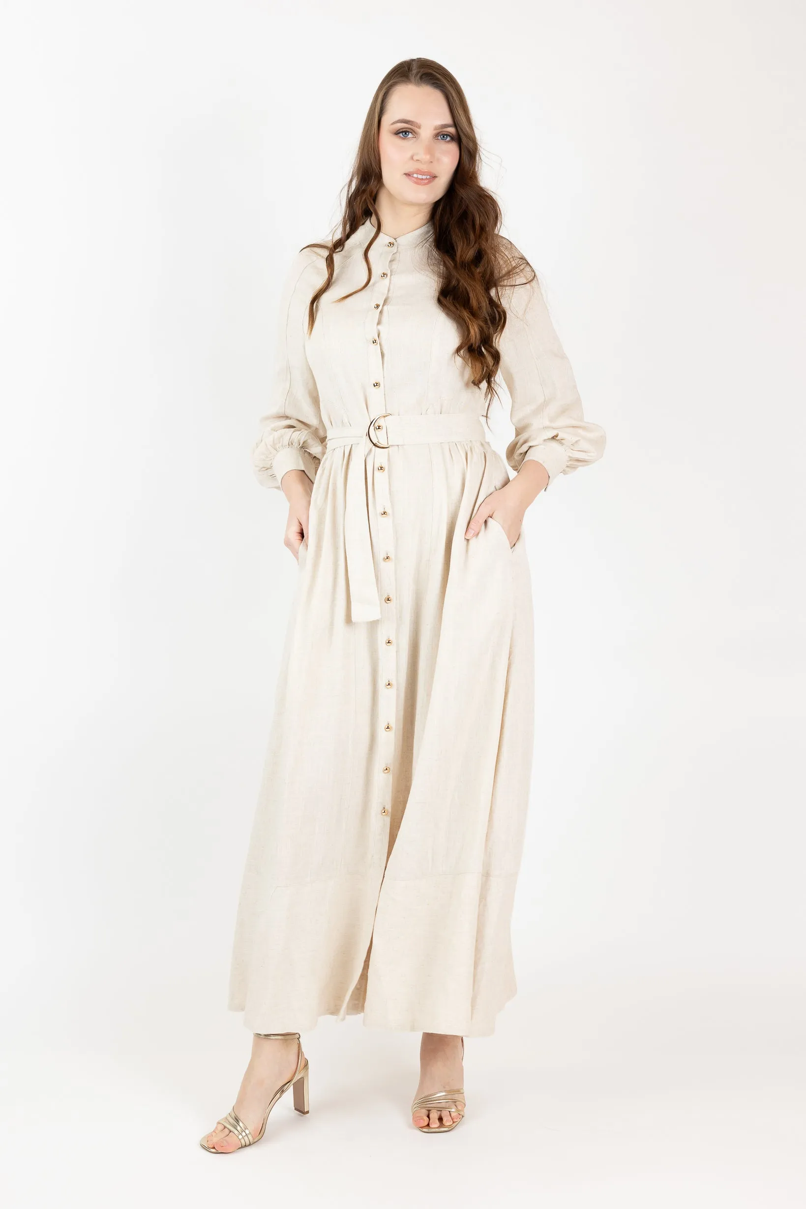 The Grand Adella Linen Maxi Dress