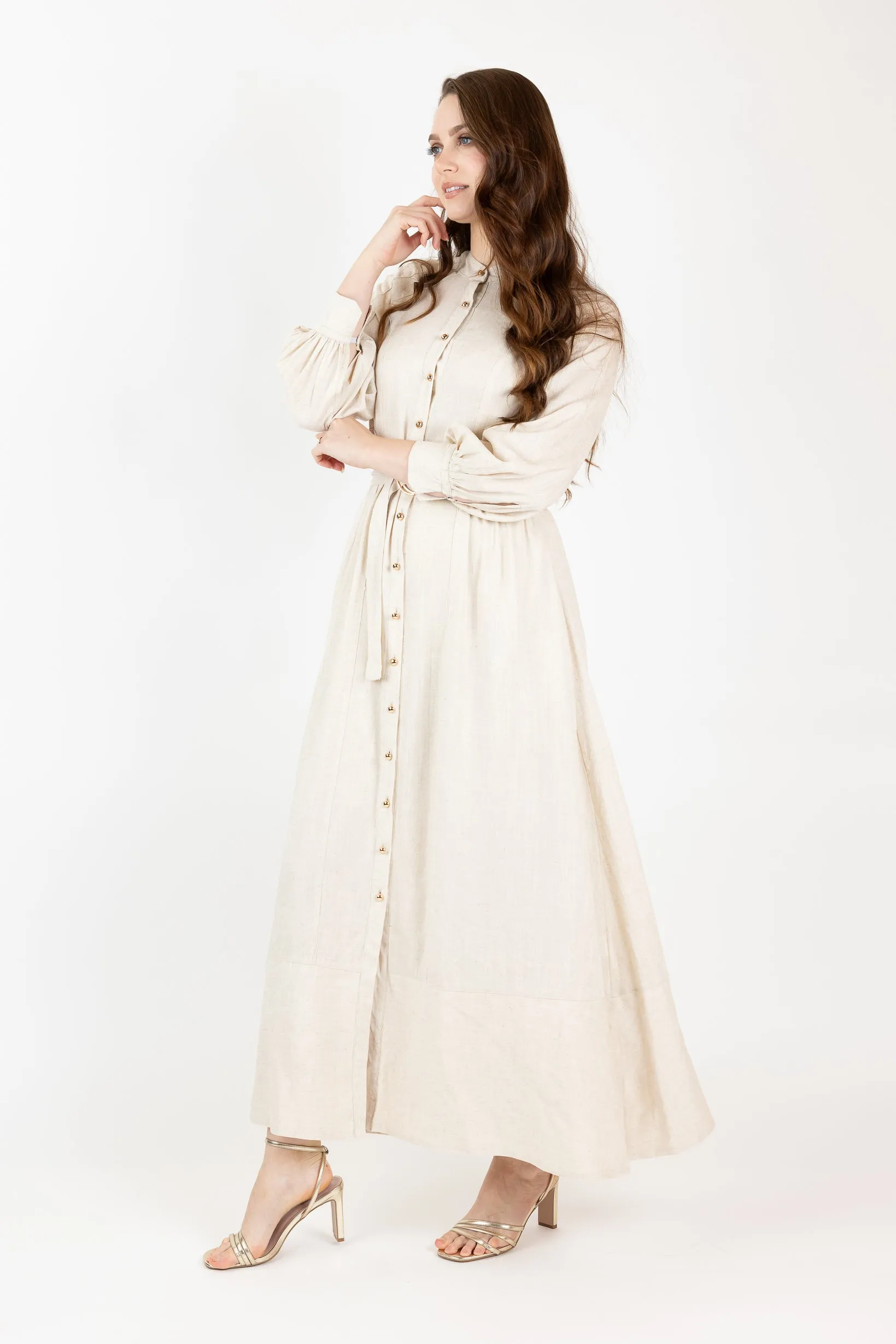 The Grand Adella Linen Maxi Dress