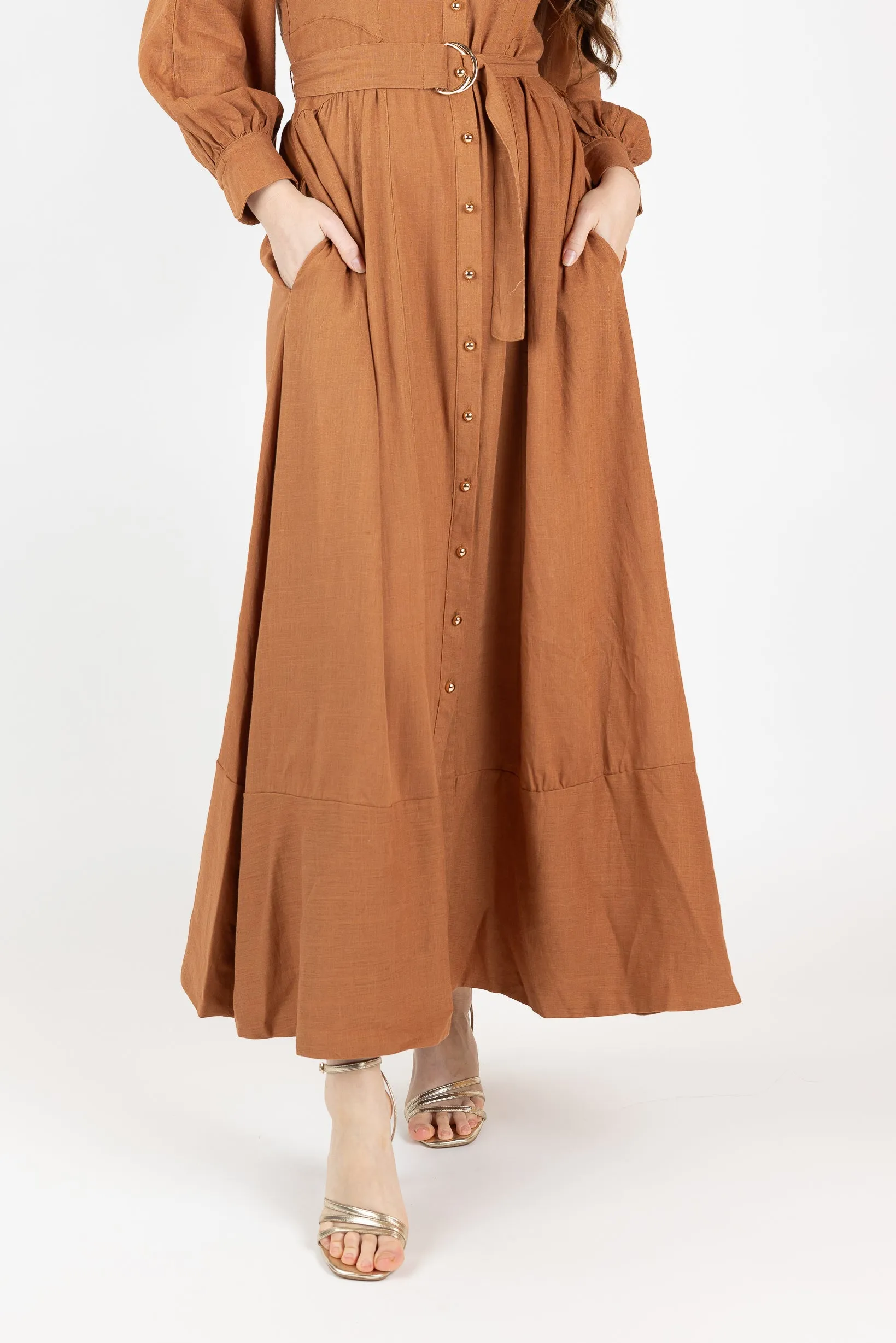 The Grand Adella Linen Maxi Dress