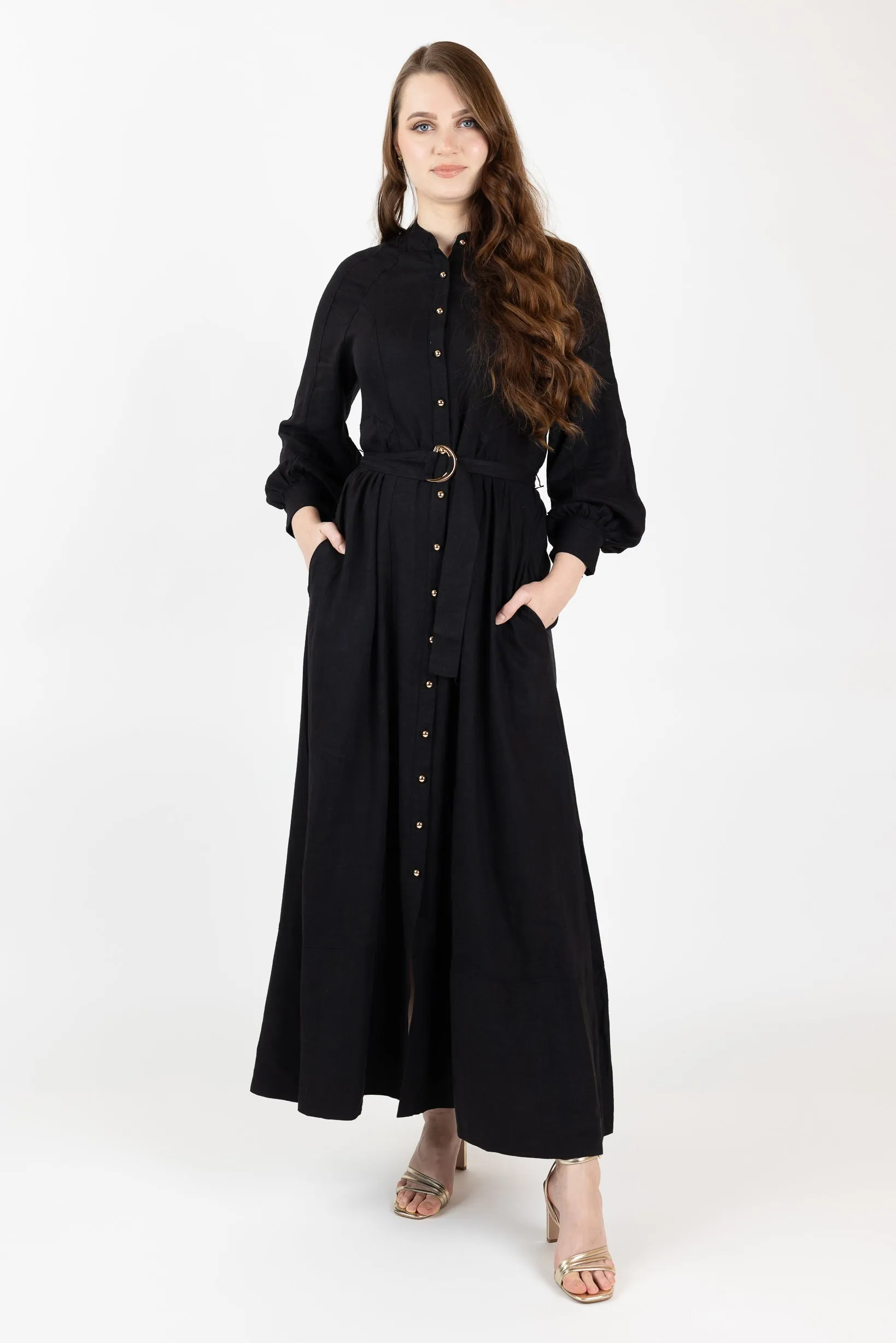 The Grand Adella Linen Maxi Dress