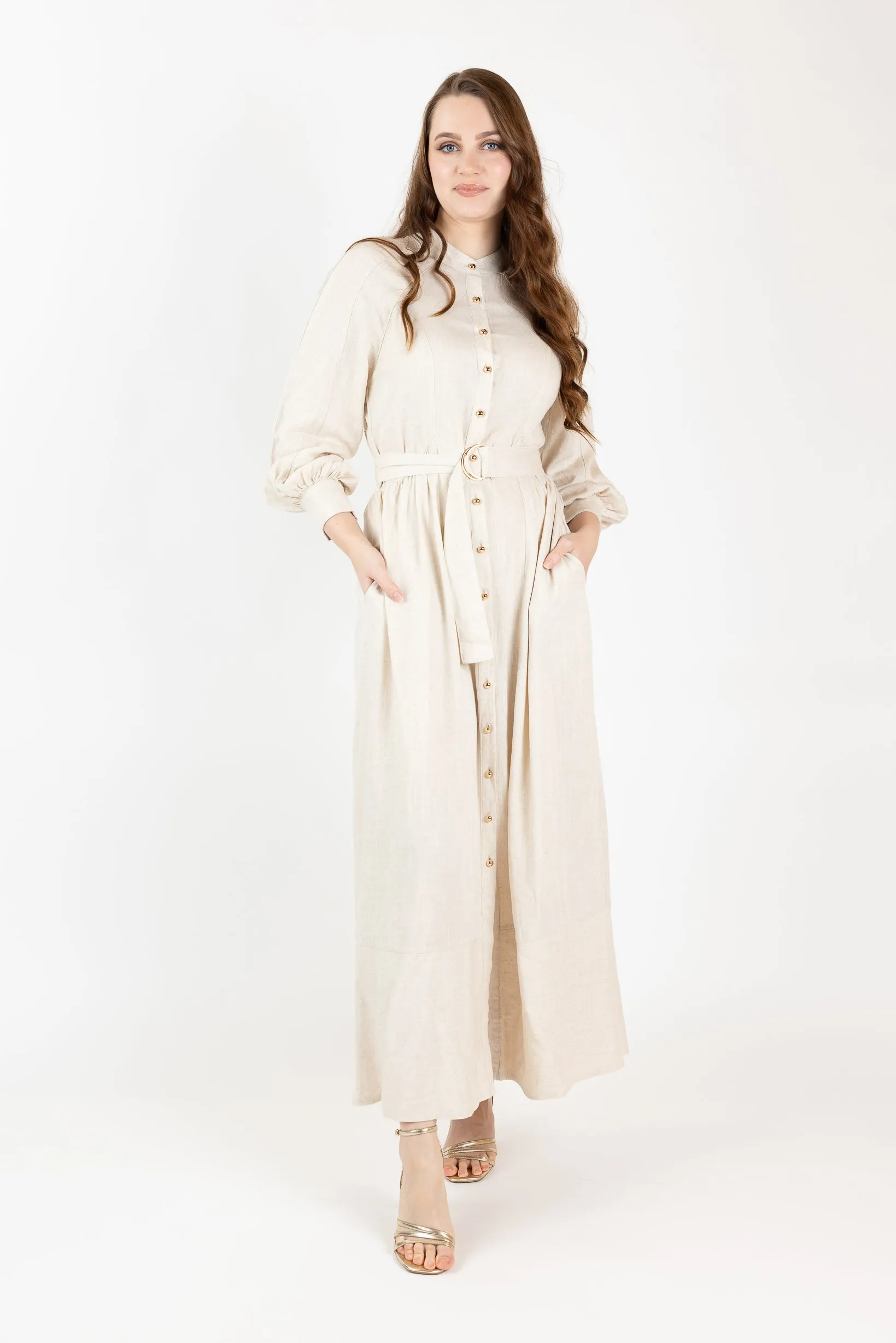 The Grand Adella Linen Maxi Dress