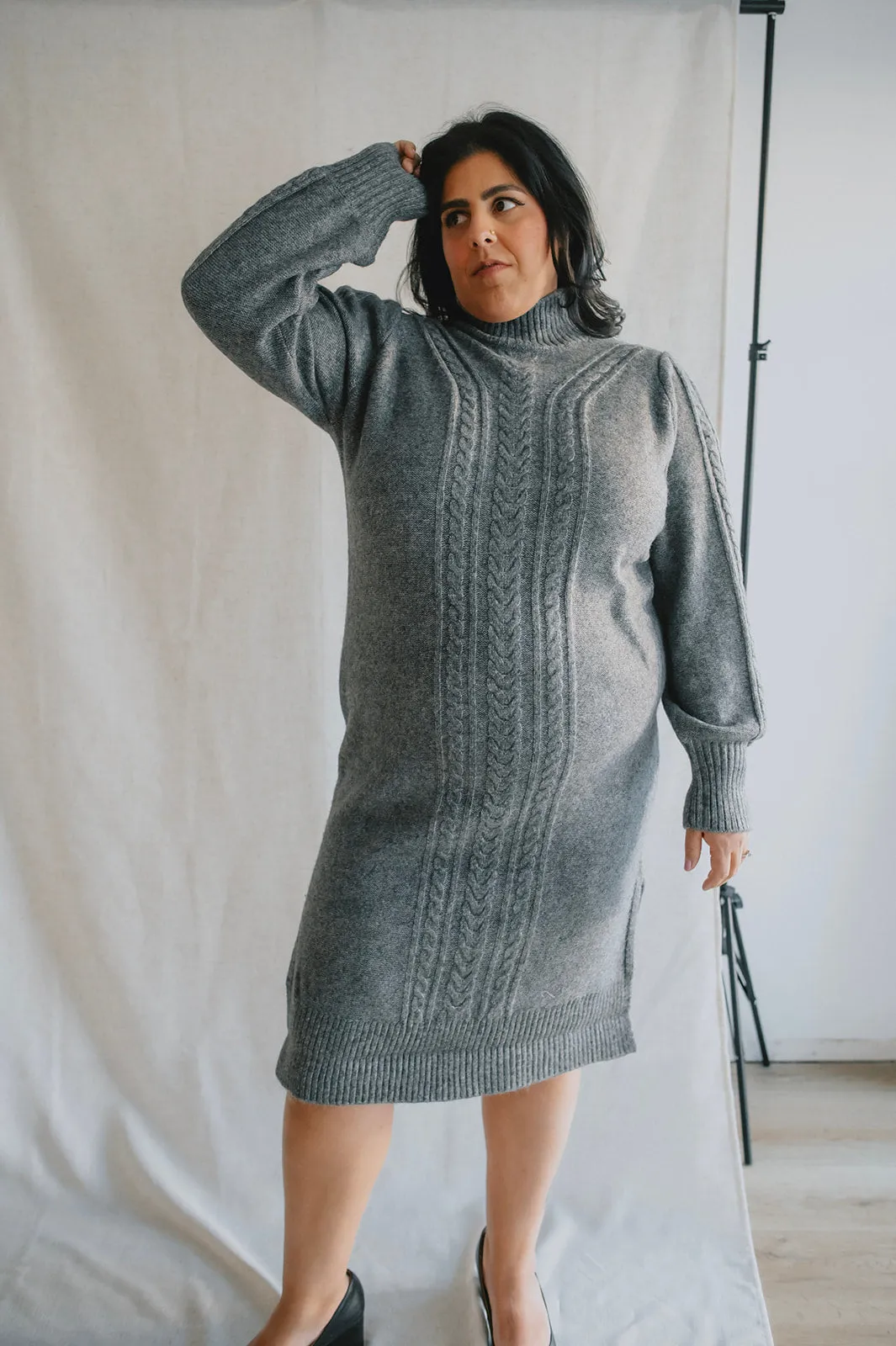 The Mania Cableknit Sweater Dress