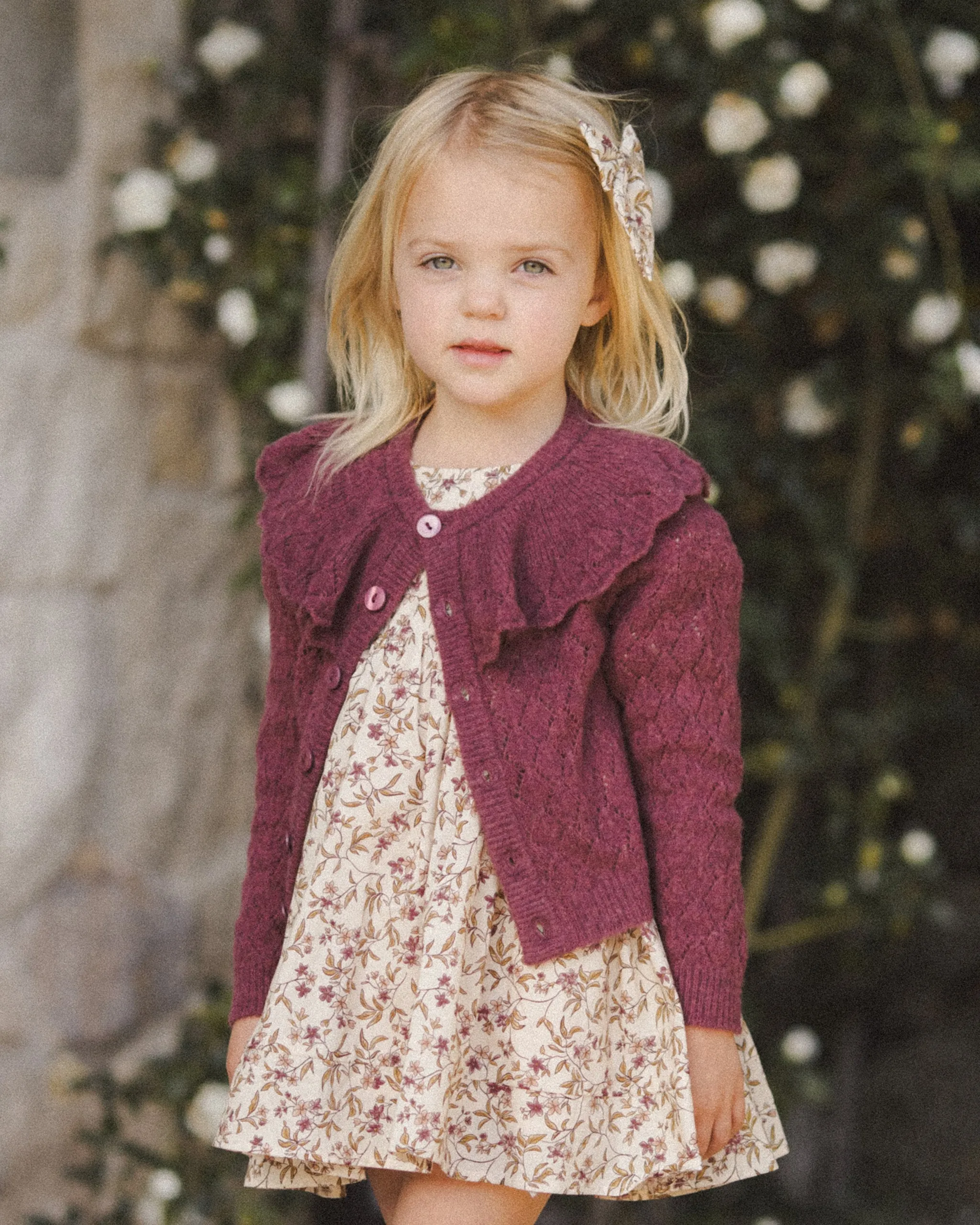 The Ruffle Cardigan by Noralee - Fig - KIDS