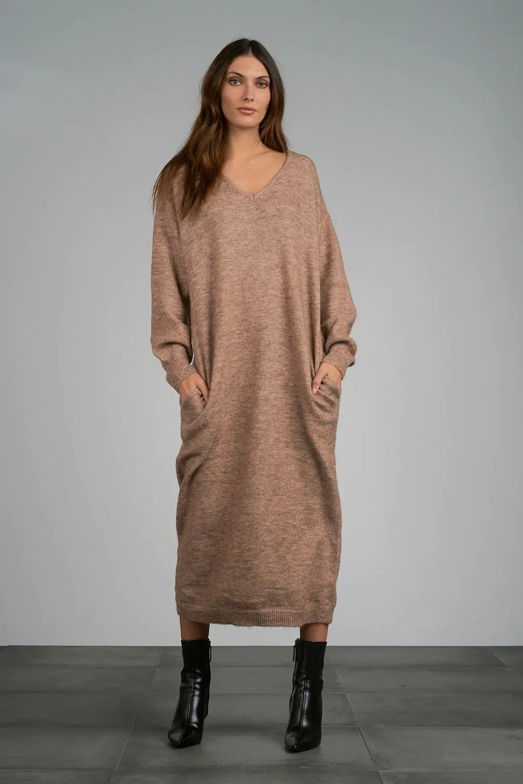 The Tahoe Sweater Dress - Taupe