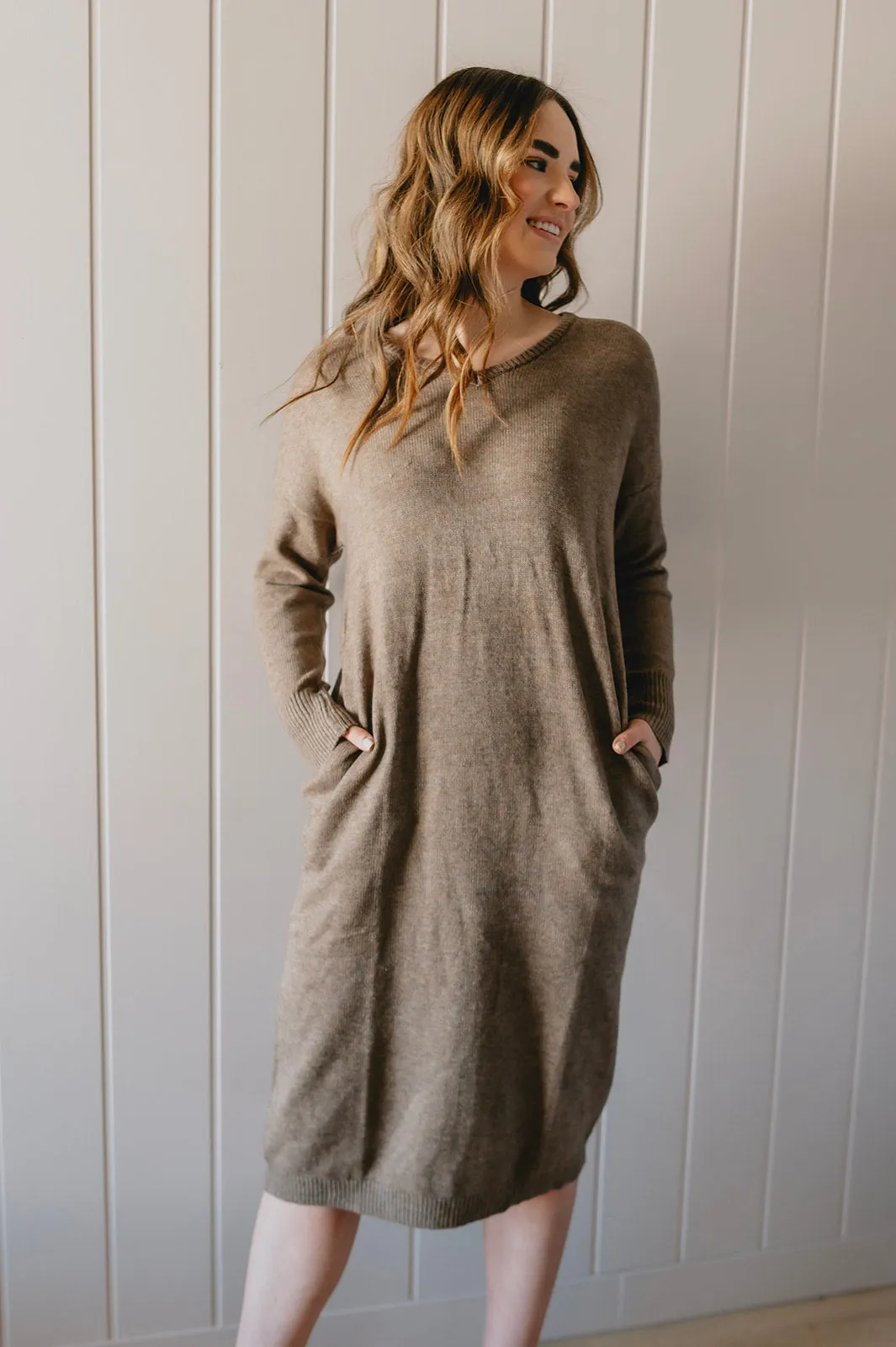 The Tahoe Sweater Dress - Taupe