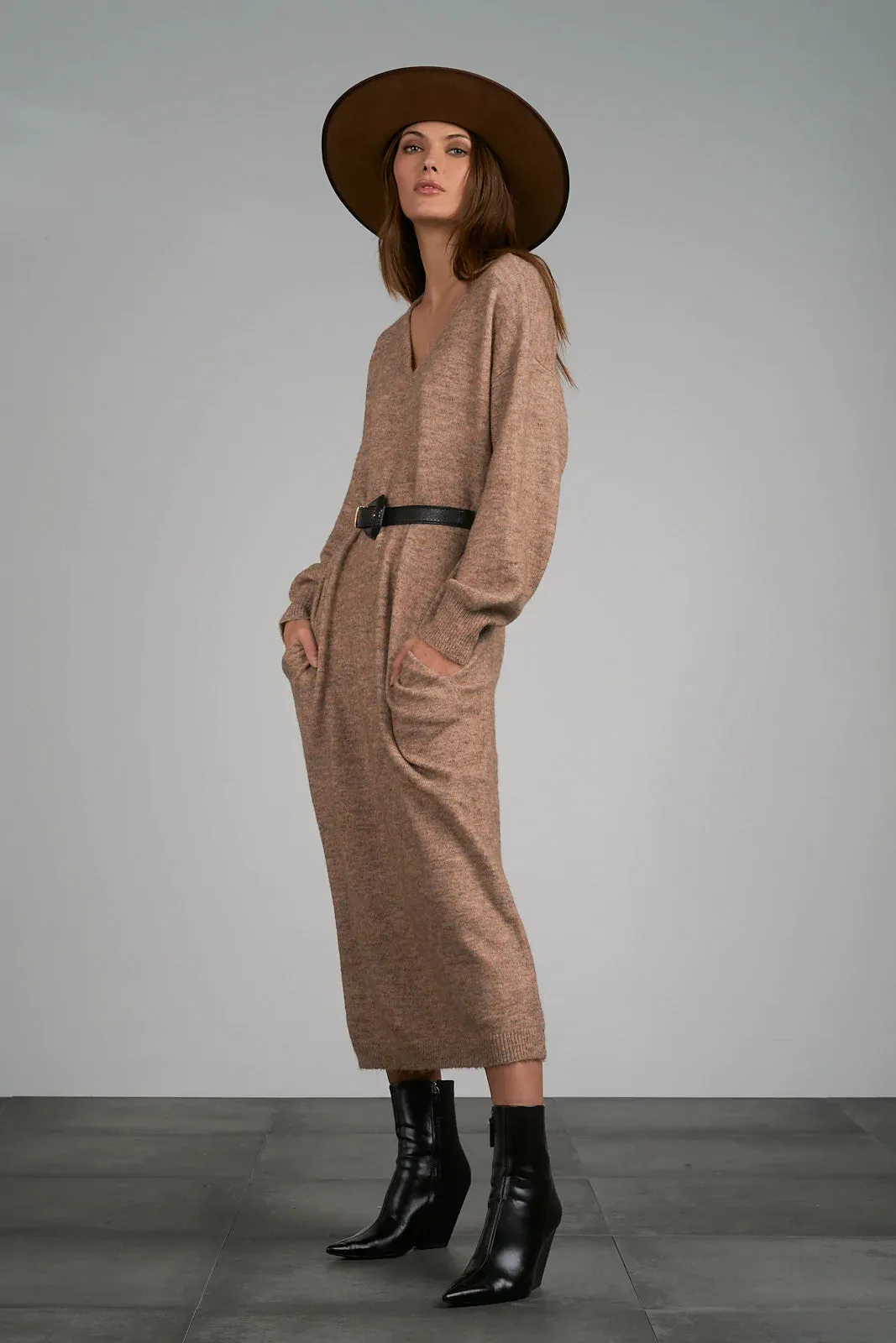 The Tahoe Sweater Dress - Taupe