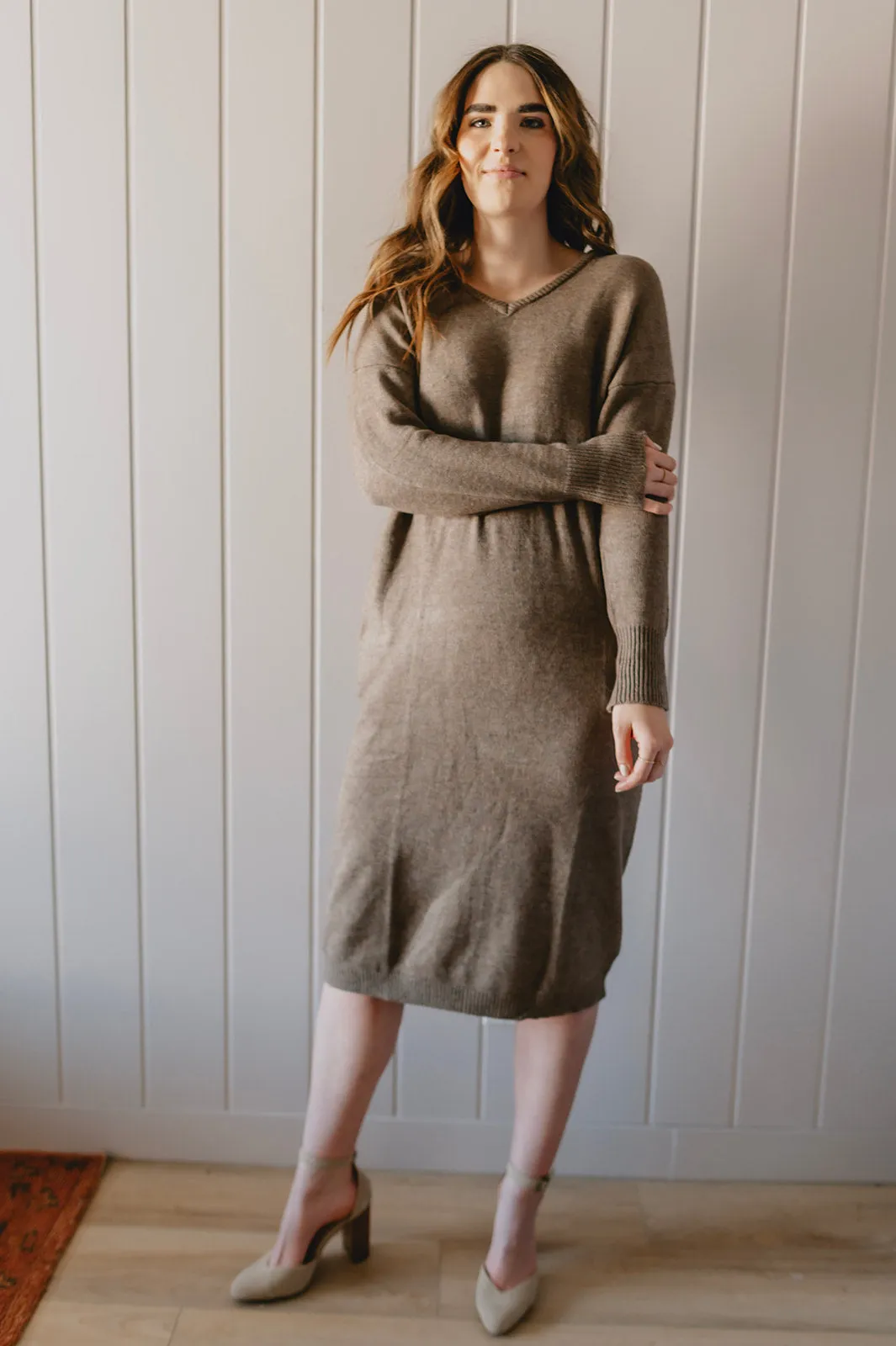 The Tahoe Sweater Dress - Taupe