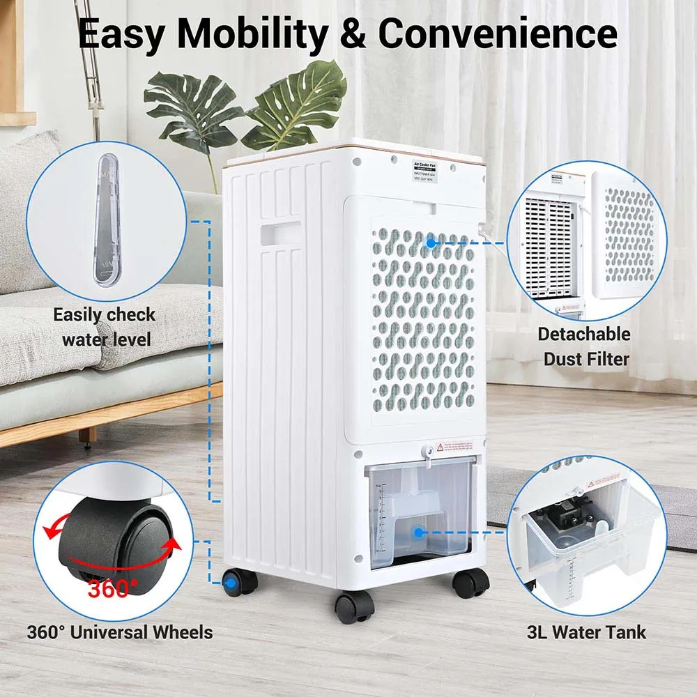 TheLAShop 65W Portable Evaporative Cooler Remote Control 3L Tank