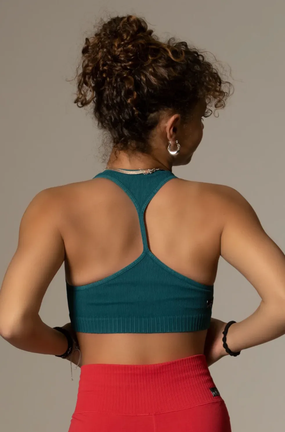 Tiger Friday | Slick Back Crop Top | Teal