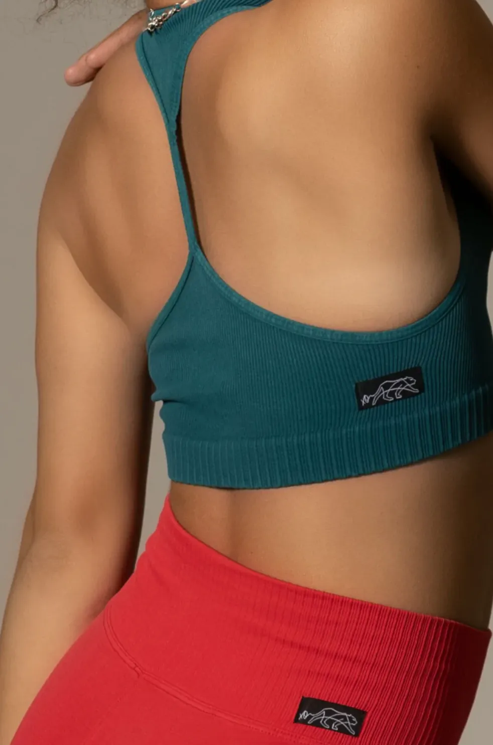 Tiger Friday | Slick Back Crop Top | Teal