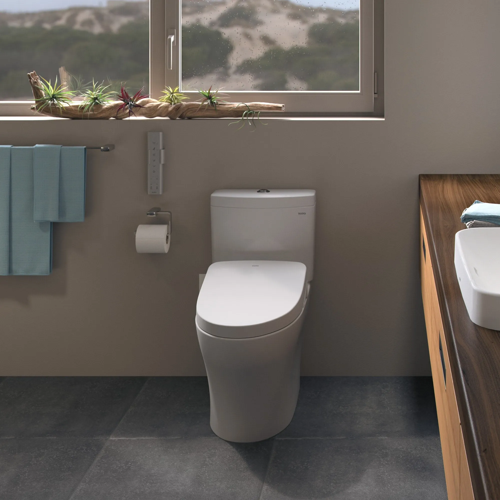 TOTO CST646CEMFGNAT40#01 Aquia IV One-Piece Dual Flush WASHLET  and Auto Flush Ready Toilet